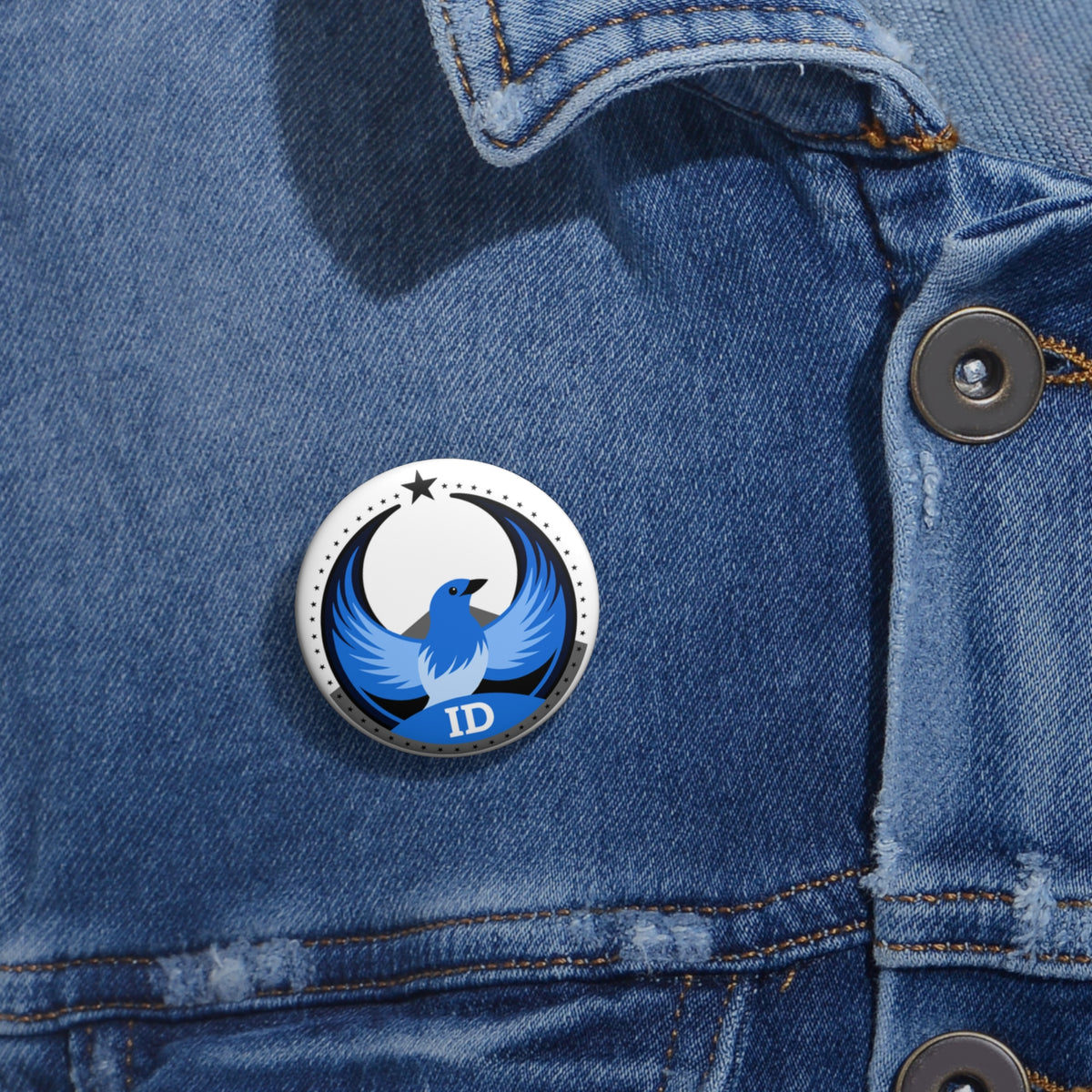 Bird Rebels Custom Pin Button – ID – Light