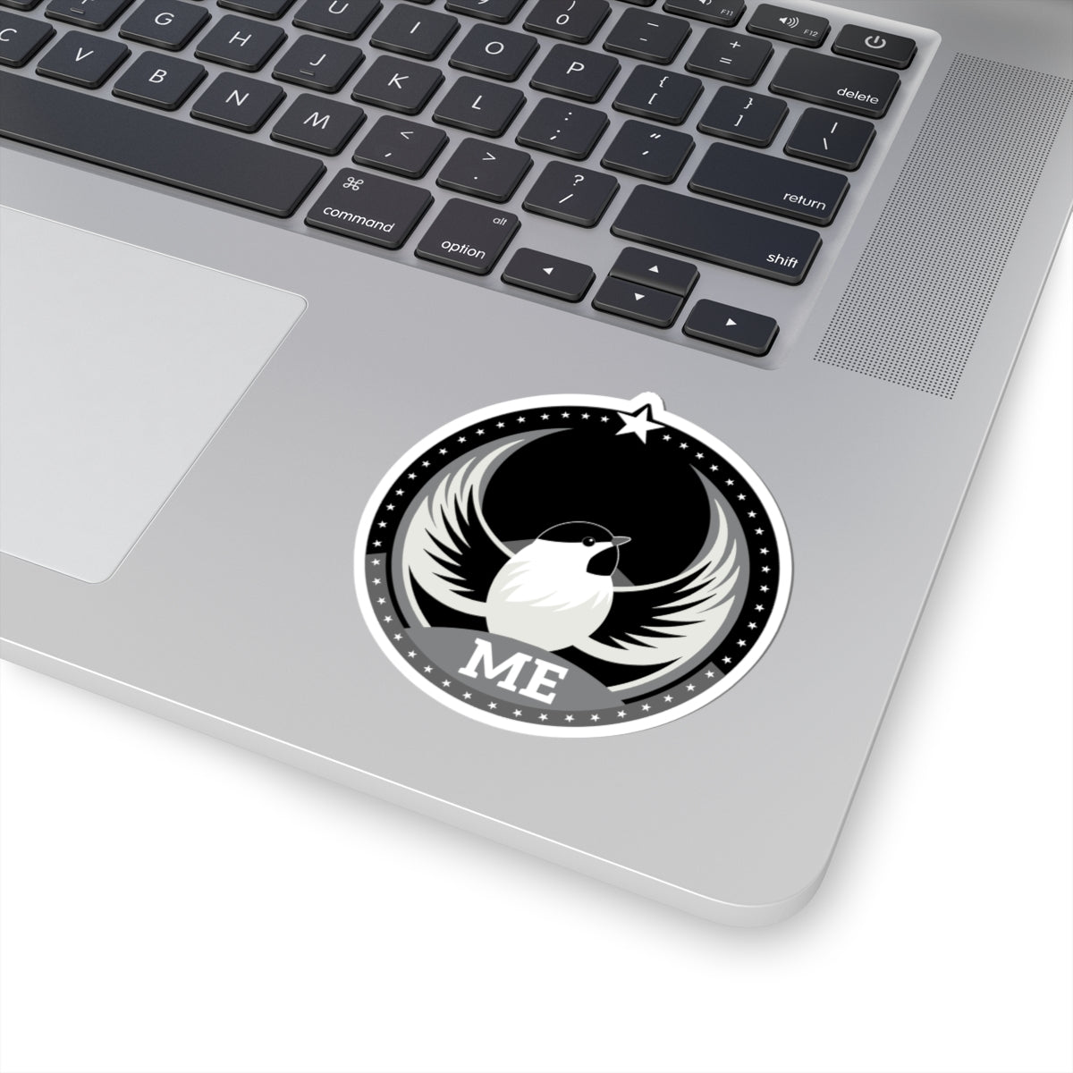 Maine Black-capped Chickadee Dark Kiss-Cut Sticker | Bird Rebels ME Community Pride Decal