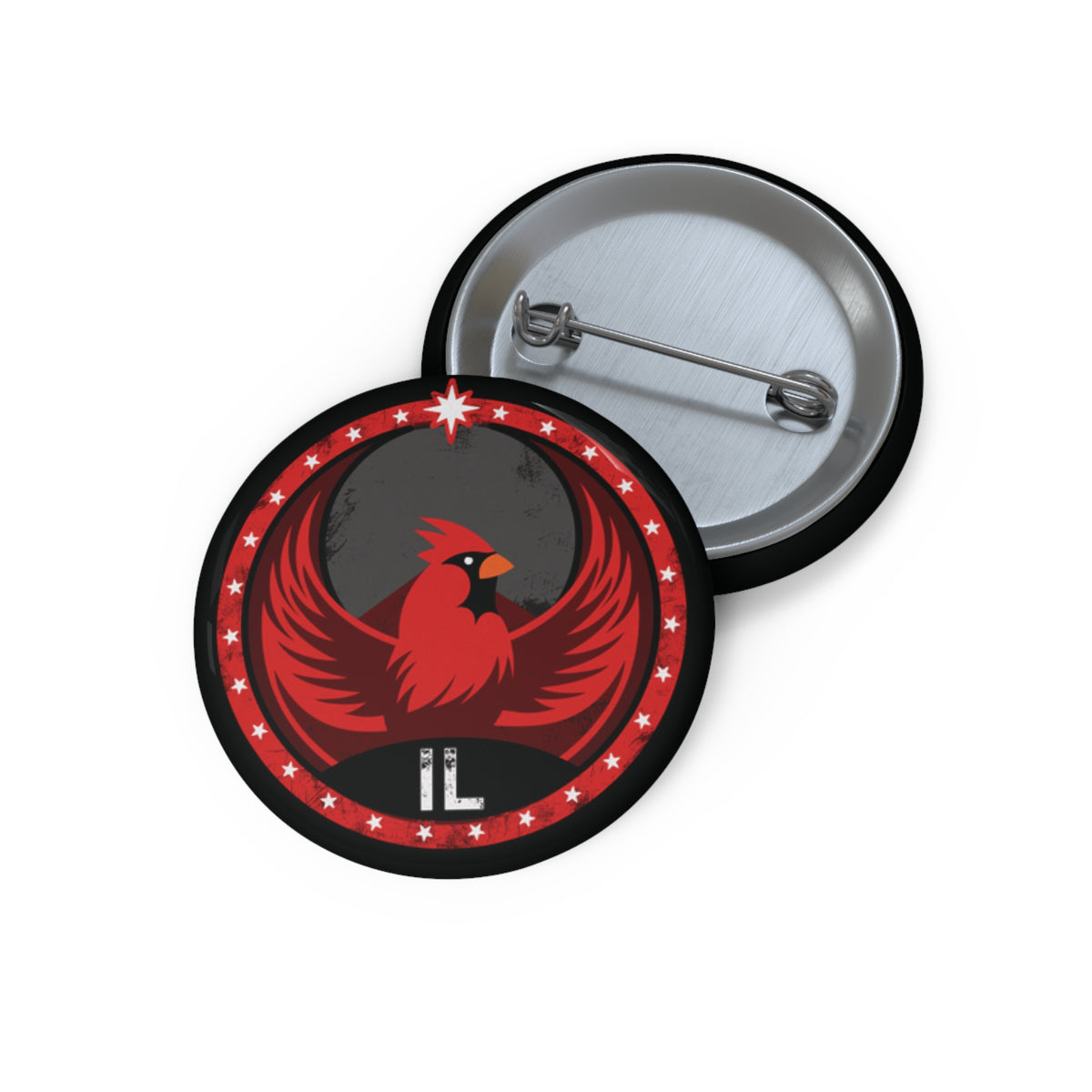 Illinois Cardinal Rebel Pin Button - IL