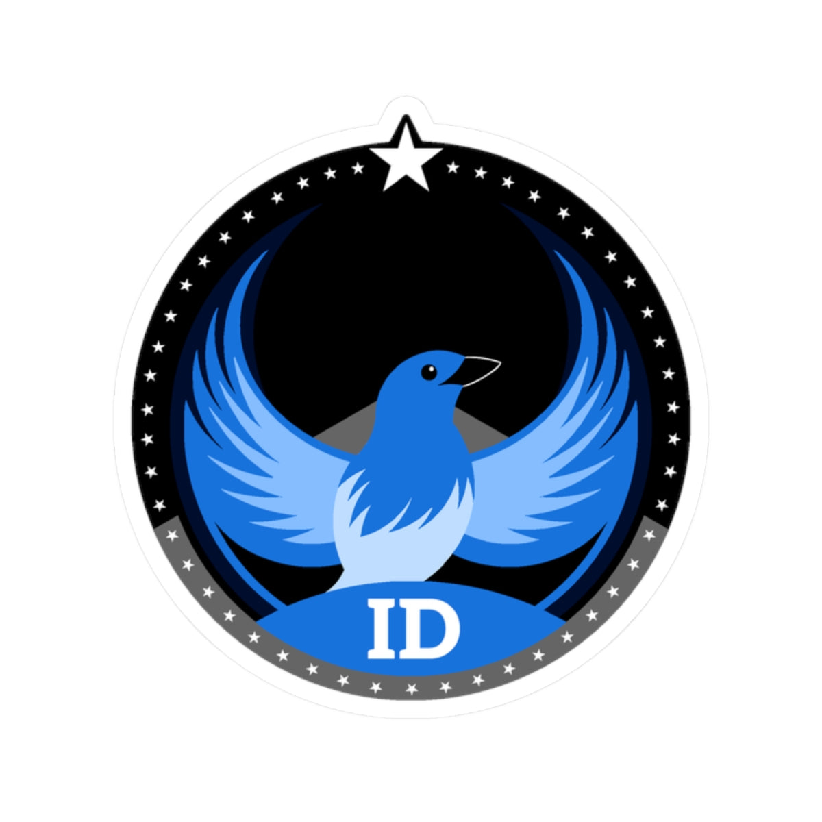 Idaho Mountain Bluebird Dark Kiss-Cut Sticker | Bird Rebels ID Community Pride Decal