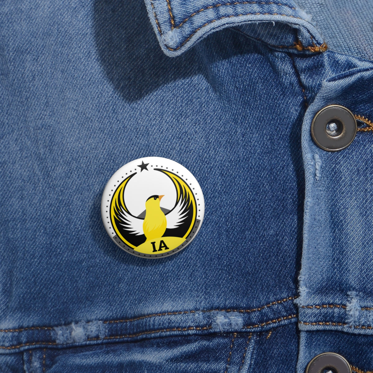 Bird Rebels Custom Pin Button – IA – Light