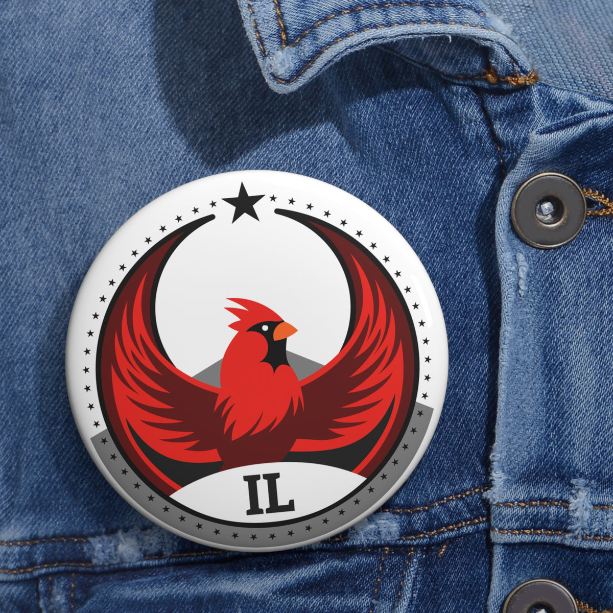 Bird Rebels Pin Button – IL – Light