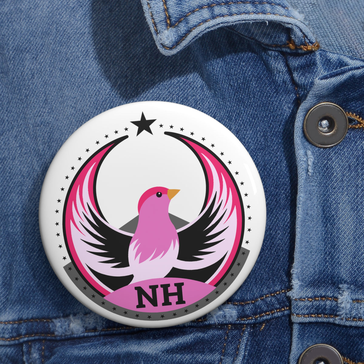 Bird Rebels Custom Pin Button – NH – Light