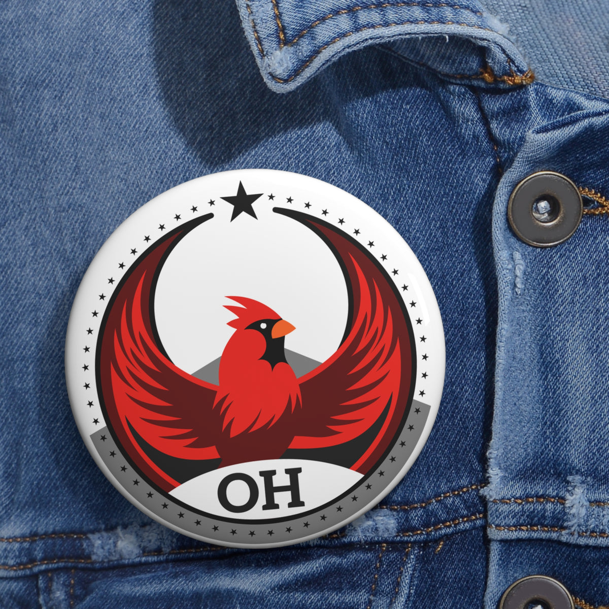 Bird Rebels Pin Button – OH – Light