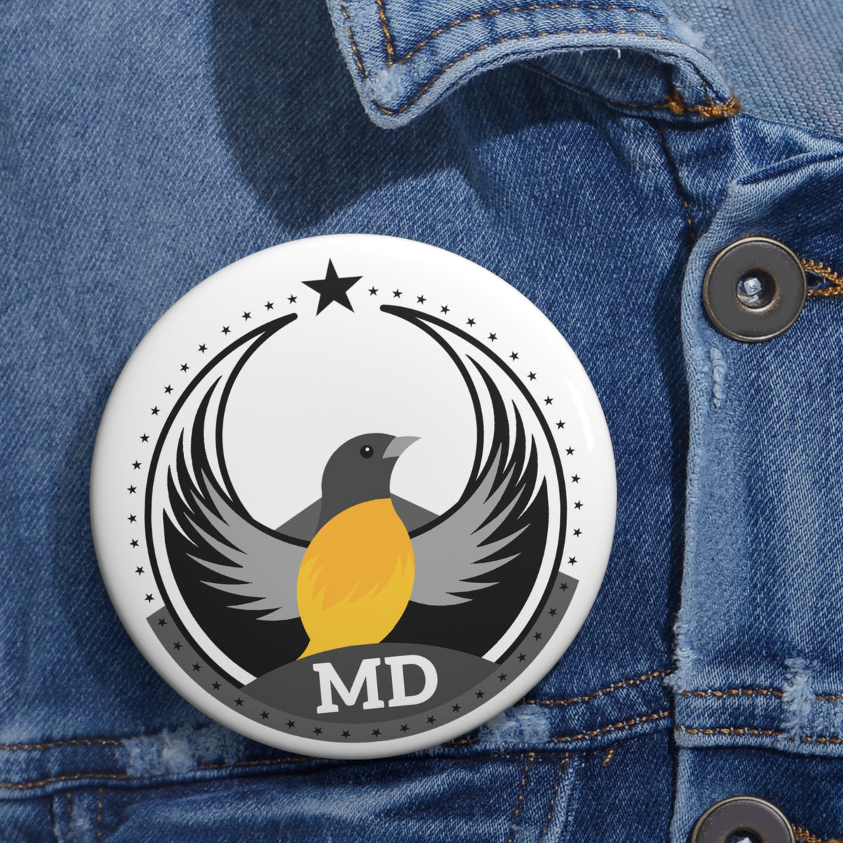 Bird Rebels Custom Pin Button – MD – Light