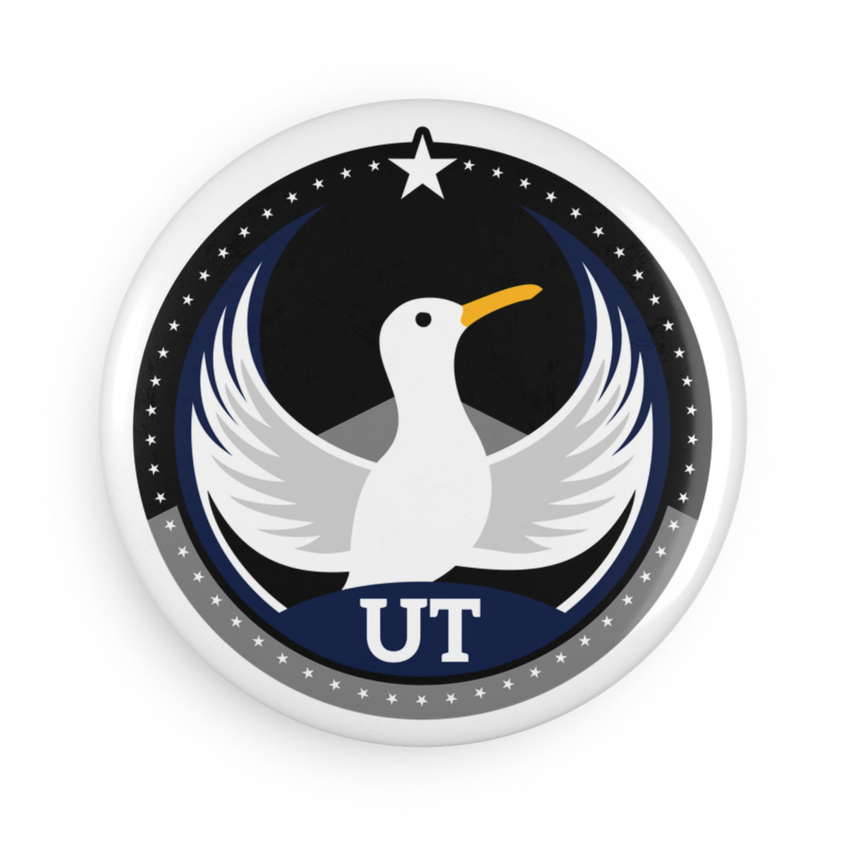 Bird Rebels Round Button Magnet – UT – Dark