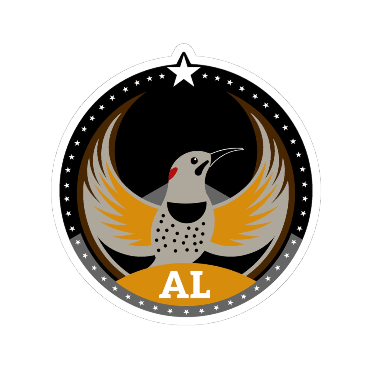 Alabama Yellowhammer Dark Kiss-Cut Sticker | Bird Rebels AL Community Pride Decal