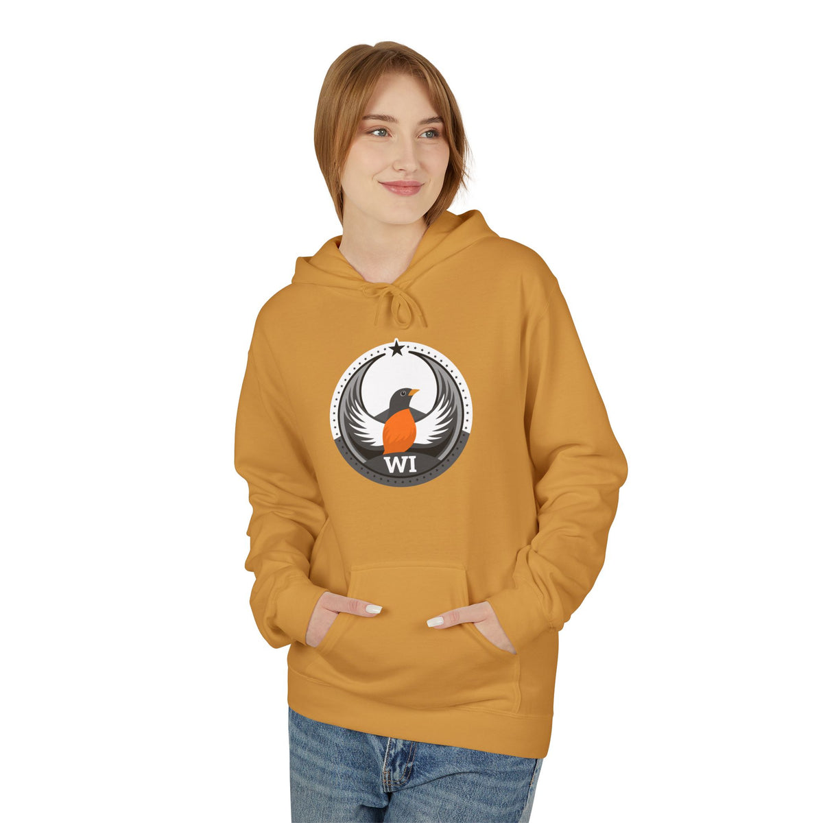 Bird Rebels Midweight Softstyle Fleece Hoodie – WI – Light