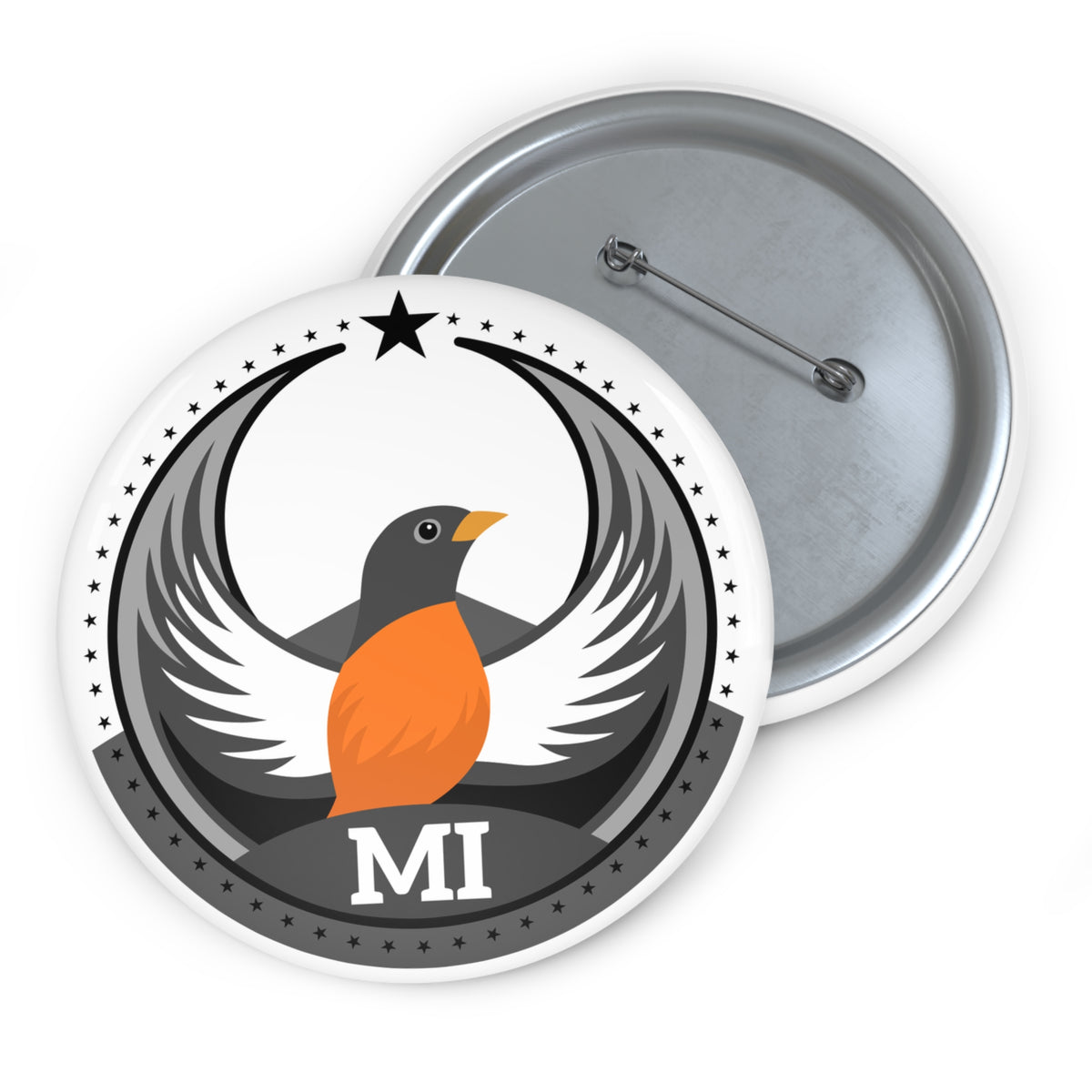 Bird Rebels Pin Button – MI – Light