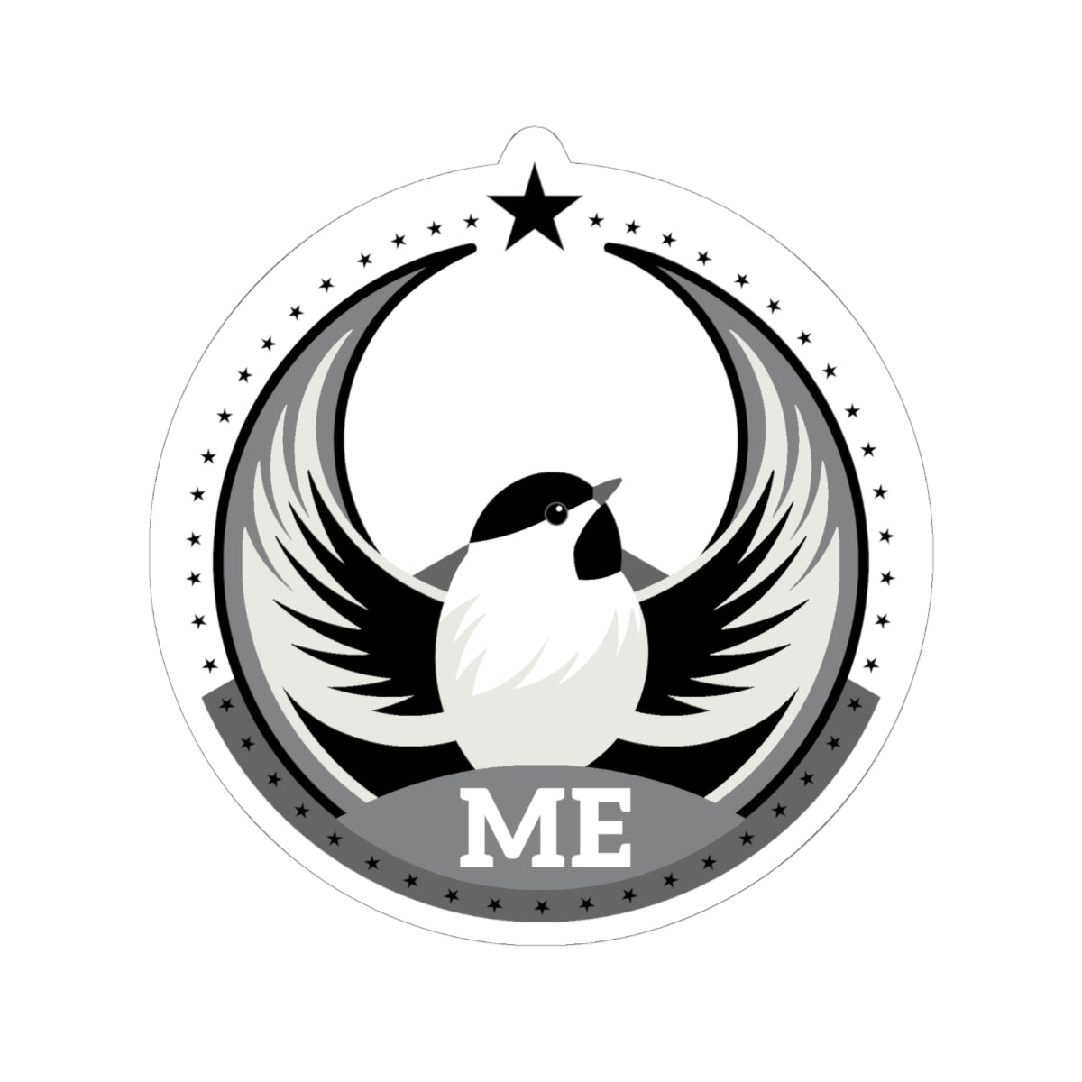 Maine Black-capped Chickadee Light Kiss-Cut Sticker | Bird Rebels ME Community Pride Decal