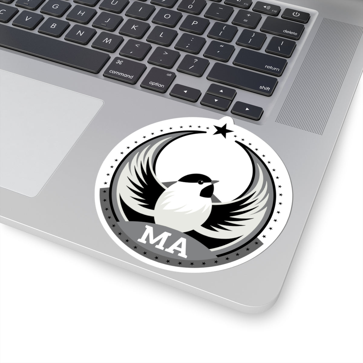 Massachusetts Black-capped Chickadee Light Kiss-Cut Sticker | Bird Rebels MA Community Pride Decal