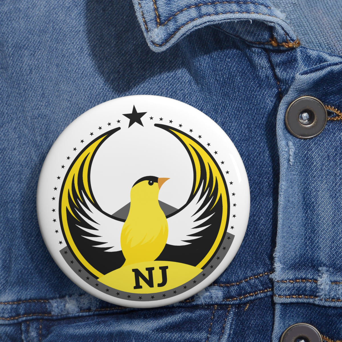 Bird Rebels Custom Pin Button – NJ – Light