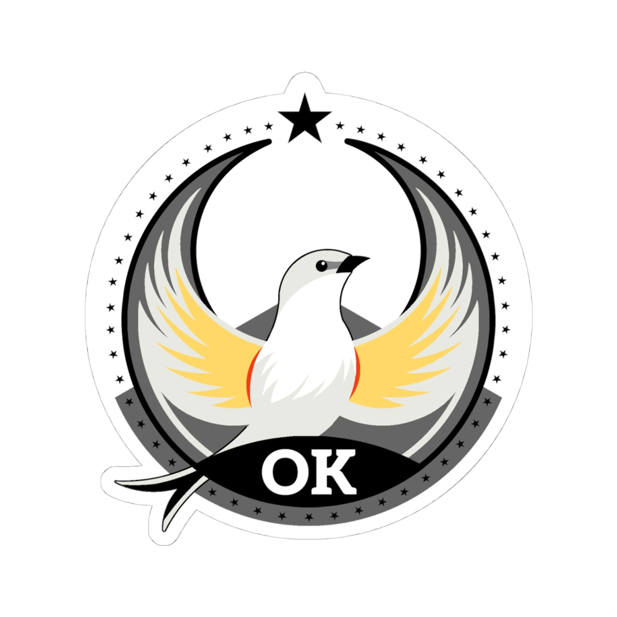 Oklahoma Scissor-tailed Flycatcher Light Kiss-Cut Sticker | Bird Rebels OK Community Pride Decal