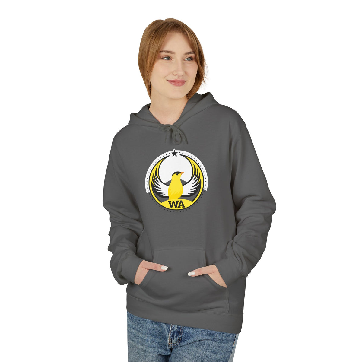 Bird Rebels Midweight Softstyle Fleece Hoodie – WA – Willow Goldfinch – Light