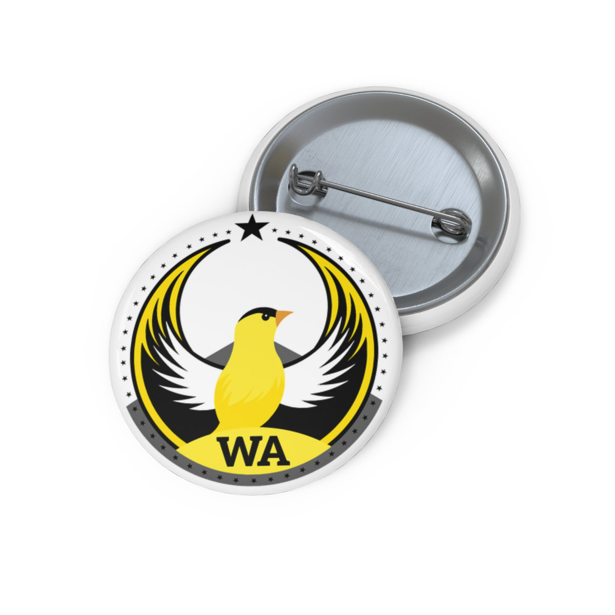 Bird Rebels Custom Pin Button – WA – Light