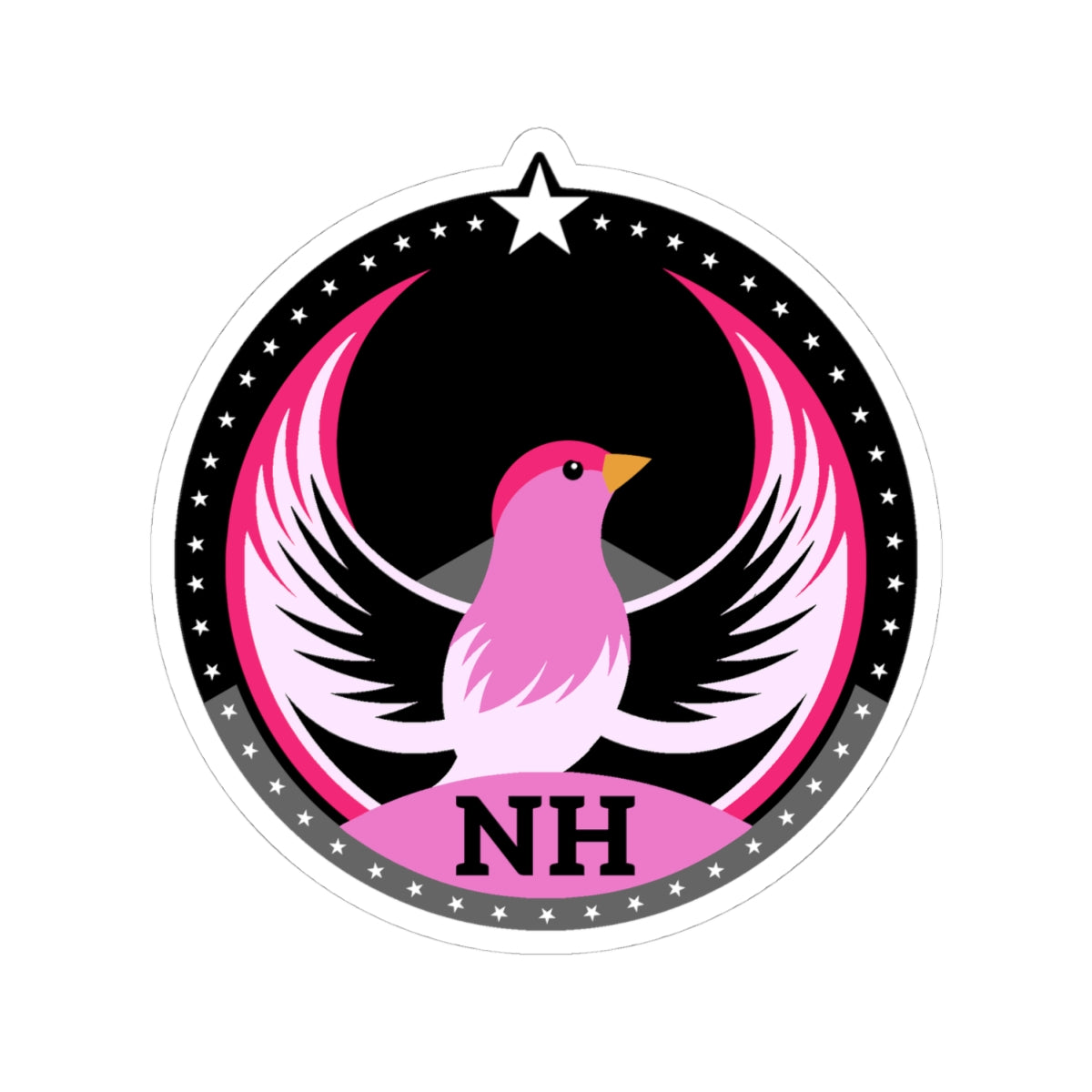 New Hampshire Purple Finch Dark Kiss-Cut Sticker | Bird Rebels NH Community Pride Decal