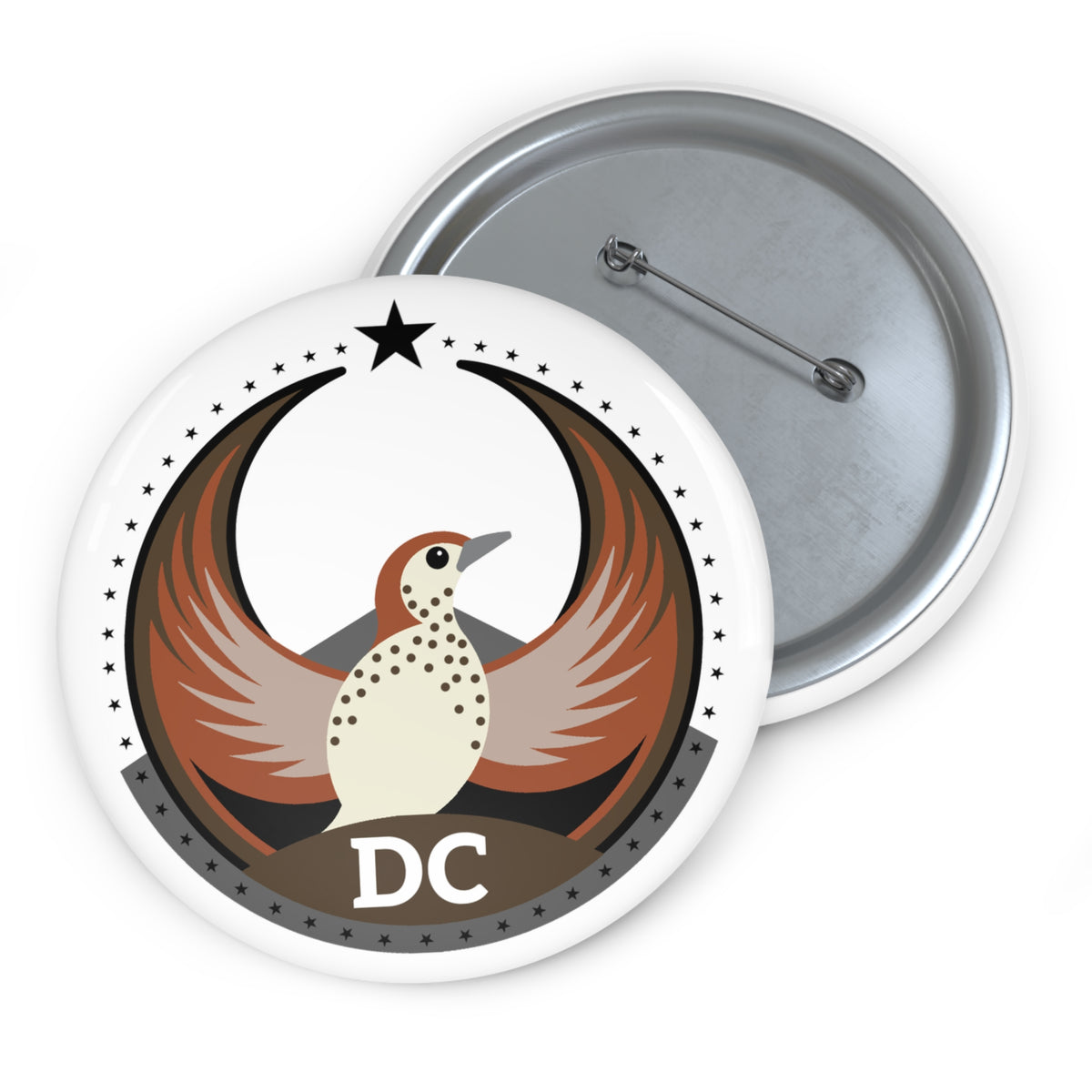 Bird Rebels Custom Pin Button – DC – Light
