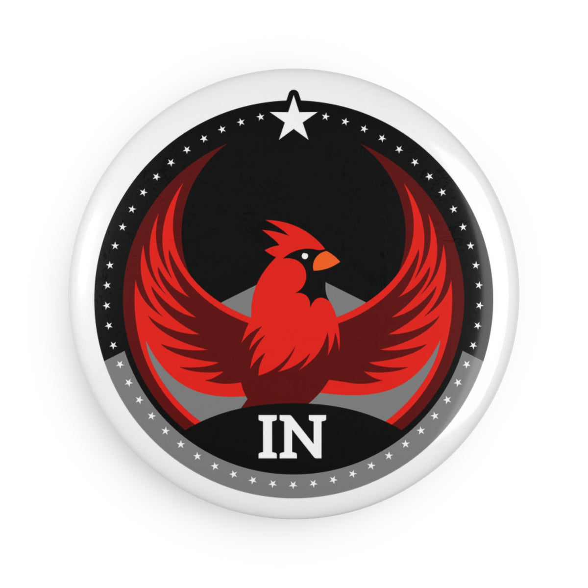 Bird Rebels Round Button Magnet – IN – Dark