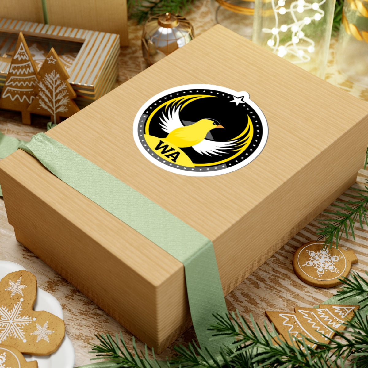 Washington American Goldfinch Dark Kiss-Cut Sticker | Bird Rebels WA Community Pride Decal