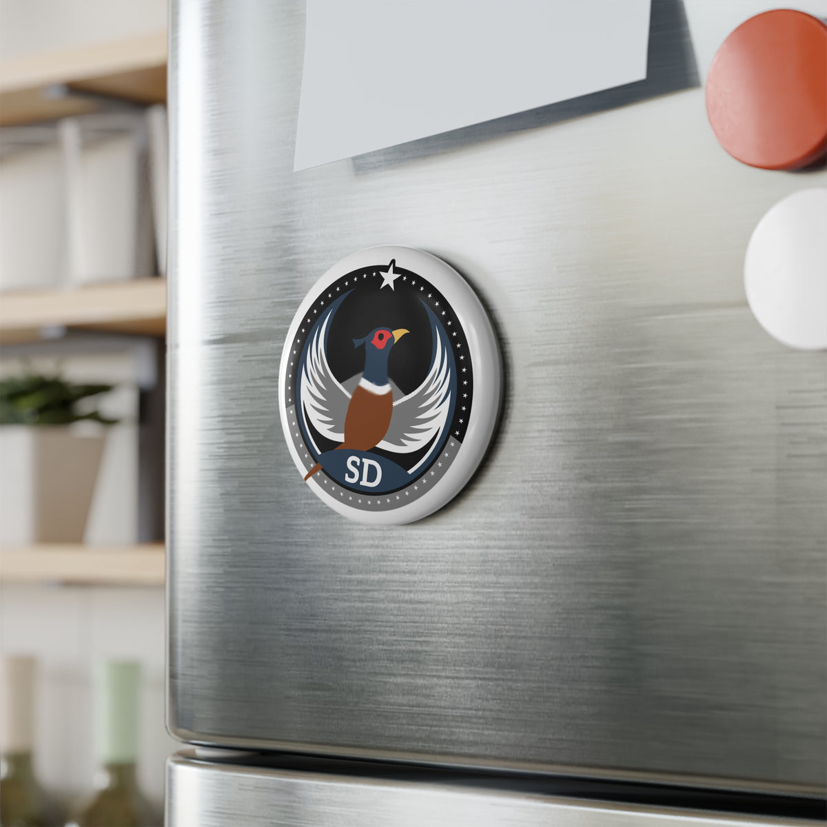 Bird Rebels Round Button Magnet – SD – Dark