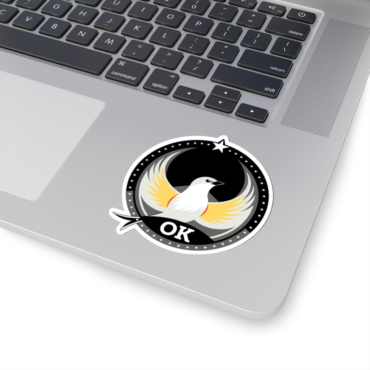 Oklahoma Scissor-tailed Flycatcher Dark Kiss-Cut Sticker | Bird Rebels OK Community Pride Decal