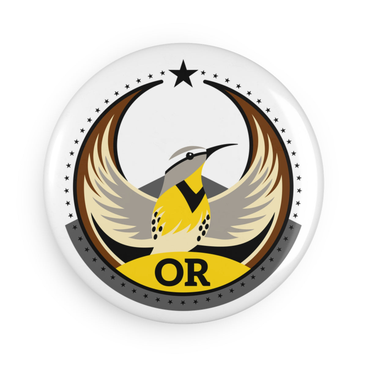 Bird Rebels Round Button Magnet – OR – Light