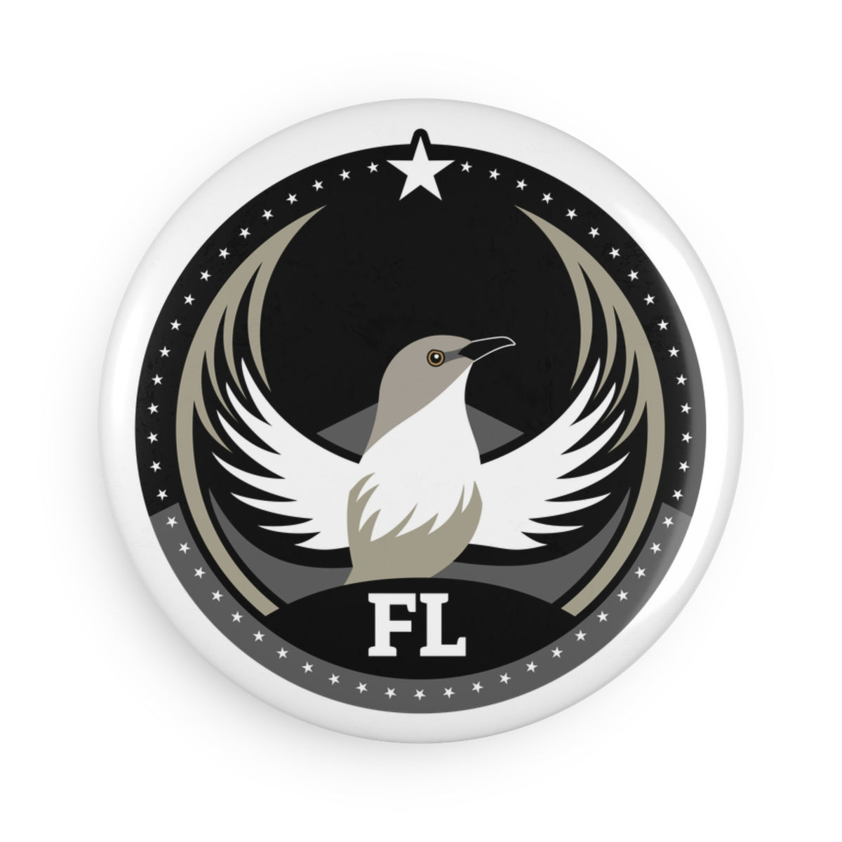 Bird Rebels Round Button Magnet – FL – Dark