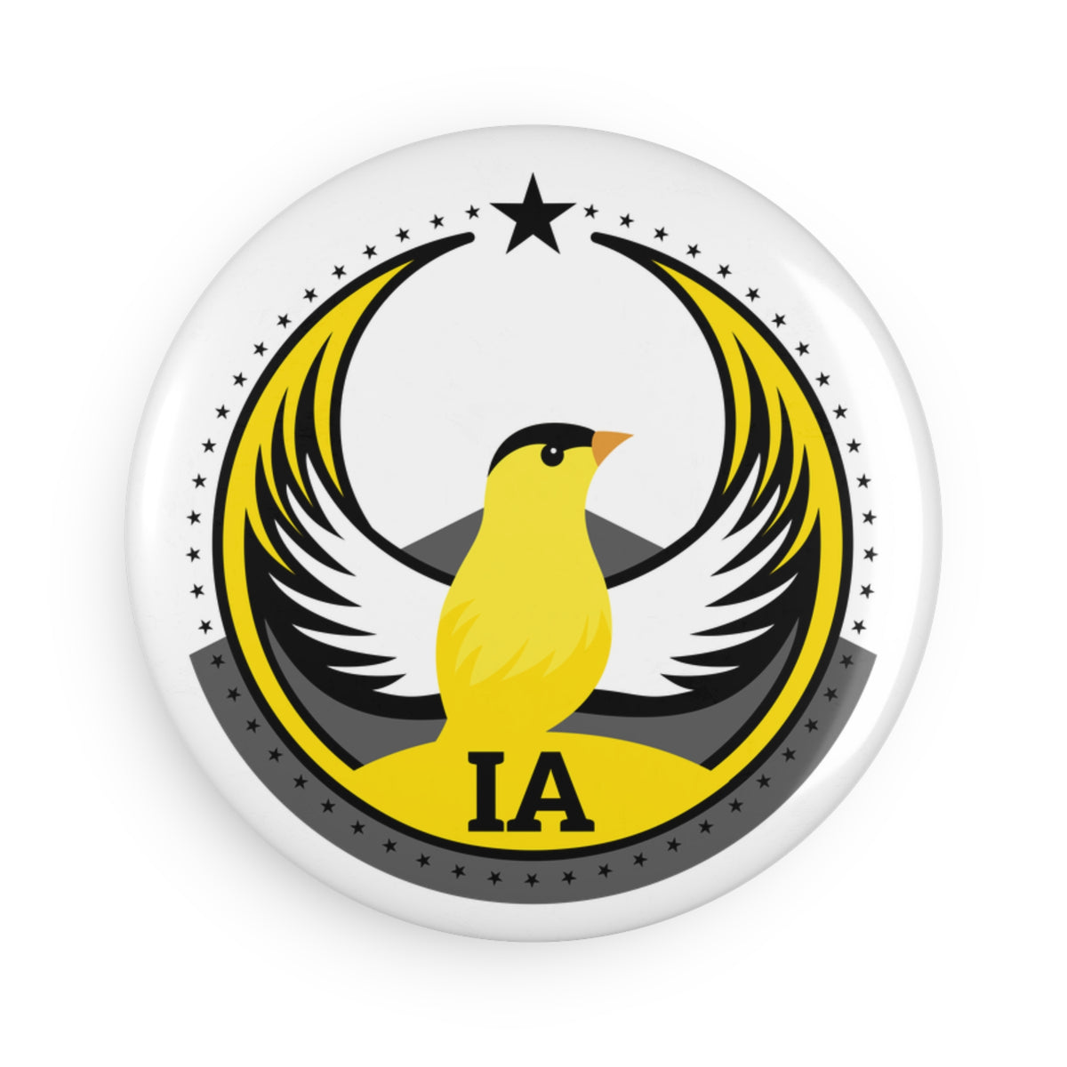 Bird Rebels Round Button Magnet – IA – Light