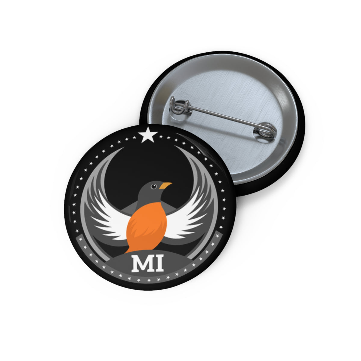 Bird Rebels Pin Button – MI – Dark
