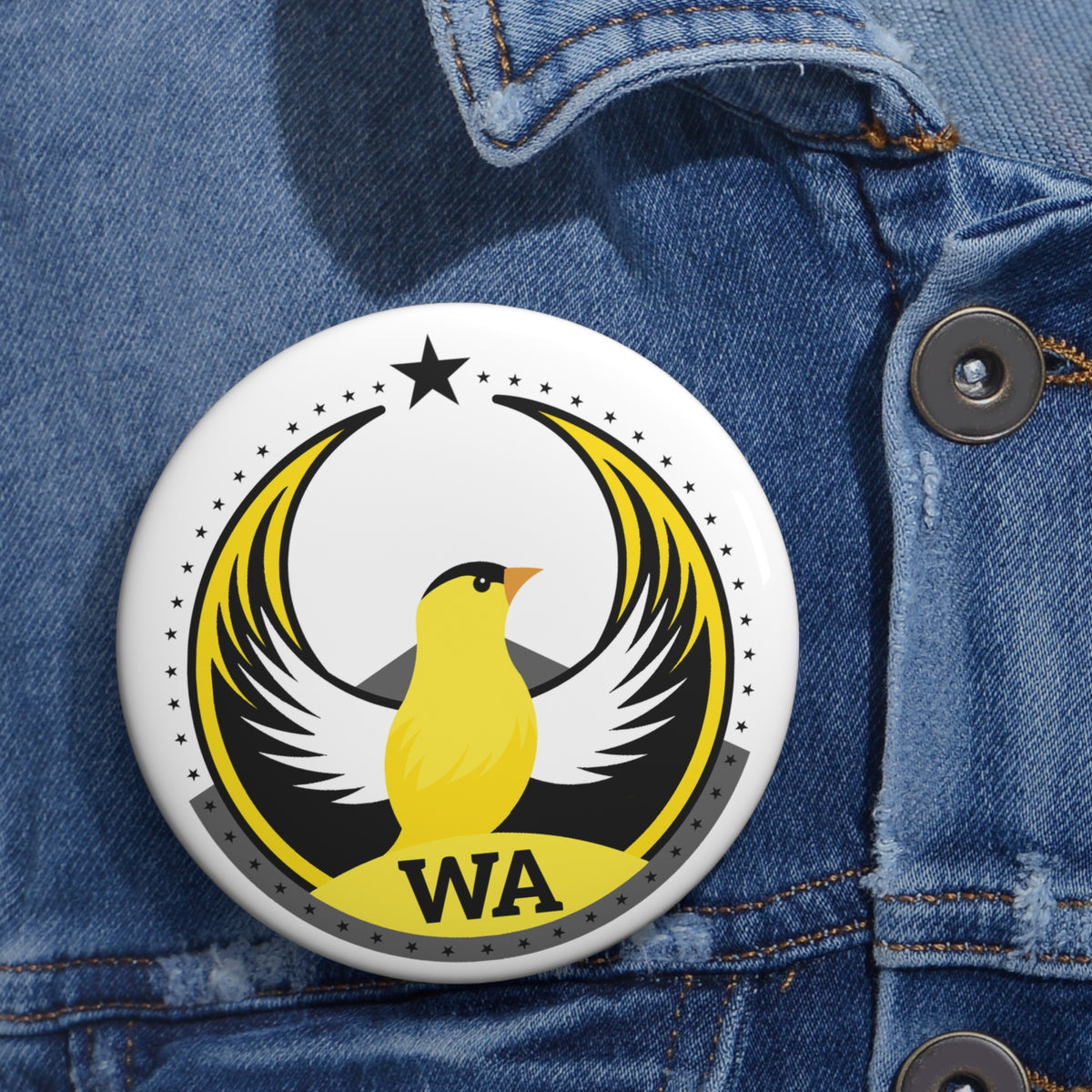Bird Rebels Custom Pin Button – WA – Light