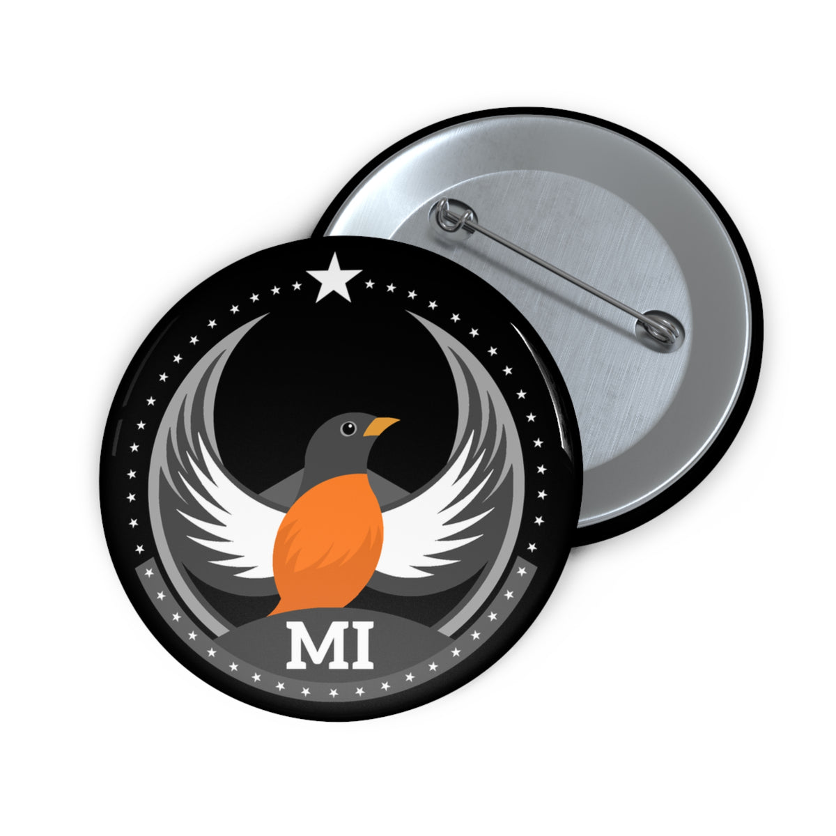 Bird Rebels Pin Button – MI – Dark