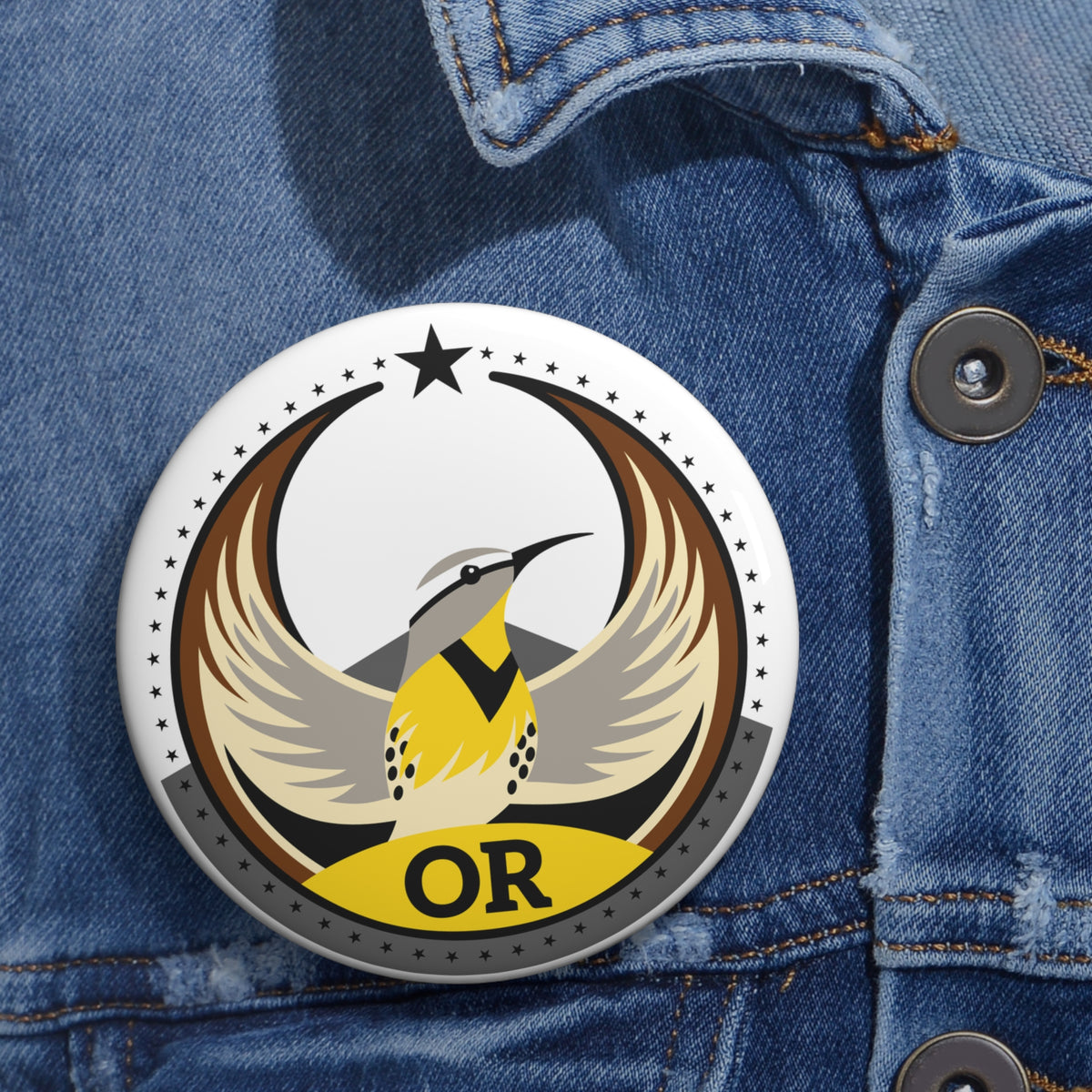 Bird Rebels Pin Button – OR – Light