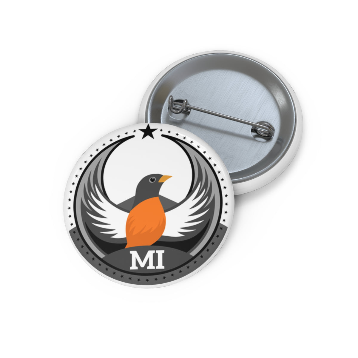 Bird Rebels Pin Button – MI – Light