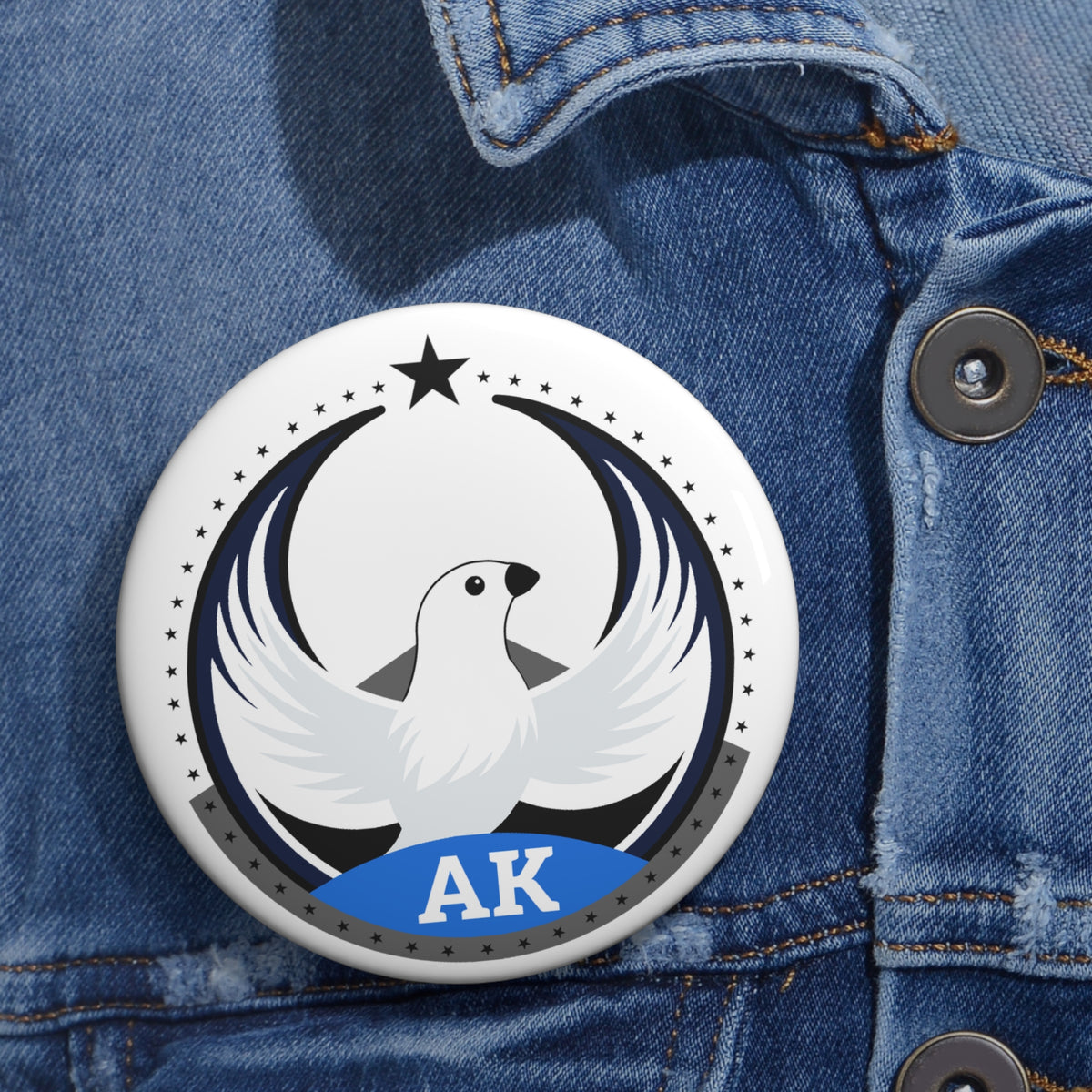 Bird Rebels Custom Pin Button – AK – Light