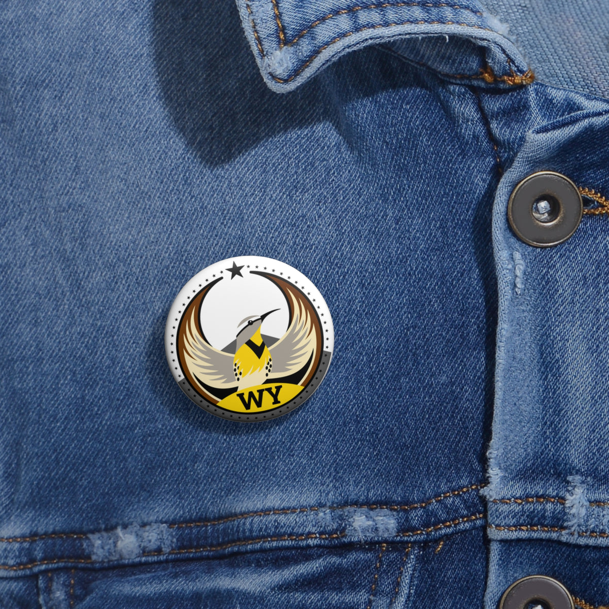 Bird Rebels Pin Button – WY – Light