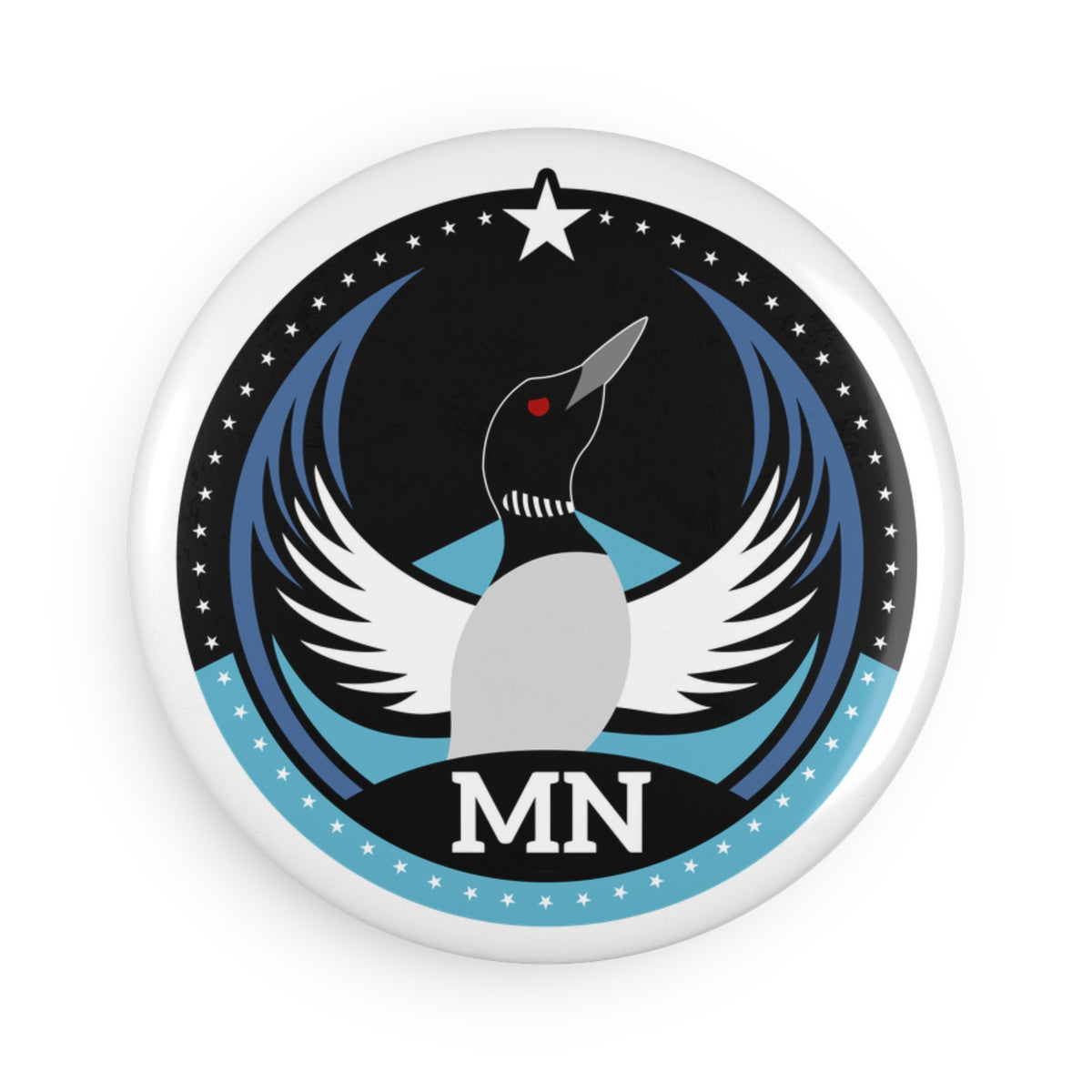 Bird Rebels Round Button Magnet – MN – Dark