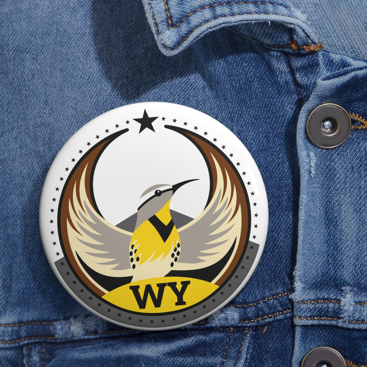 Bird Rebels Pin Button – WY – Light