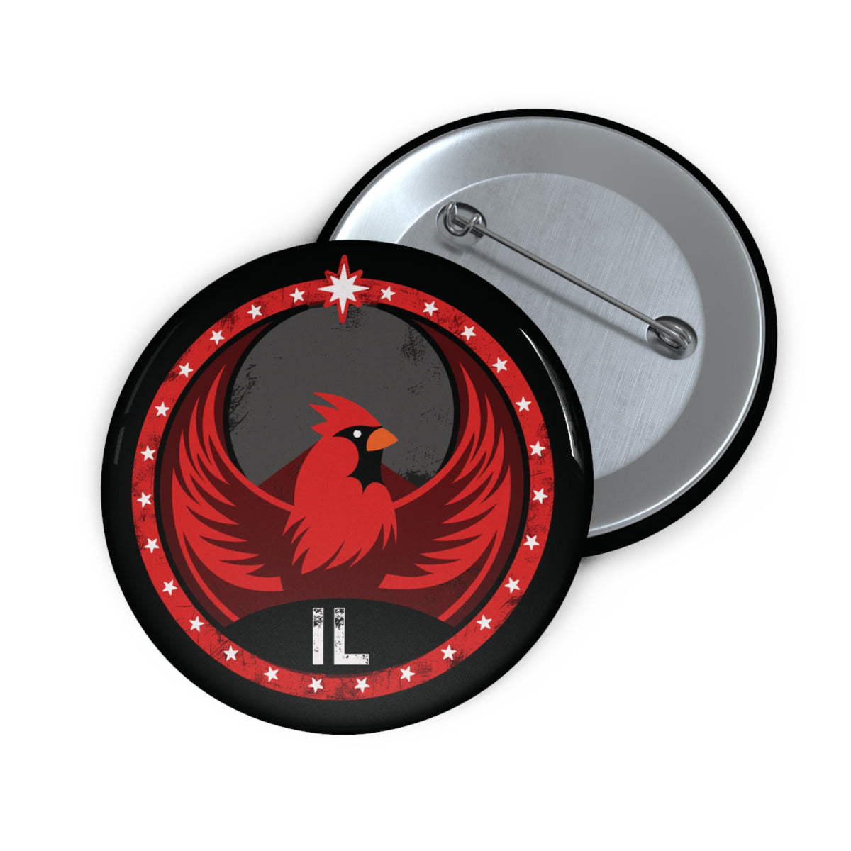 Illinois Cardinal Rebel Pin Button - IL