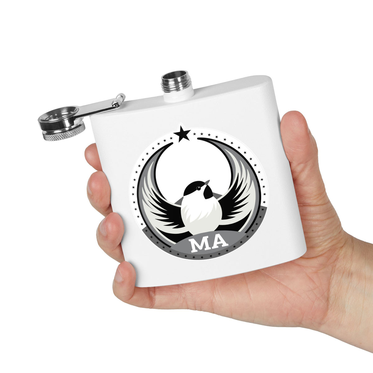 Bird Rebels 6oz Stainless Steel Flask – MA – Light