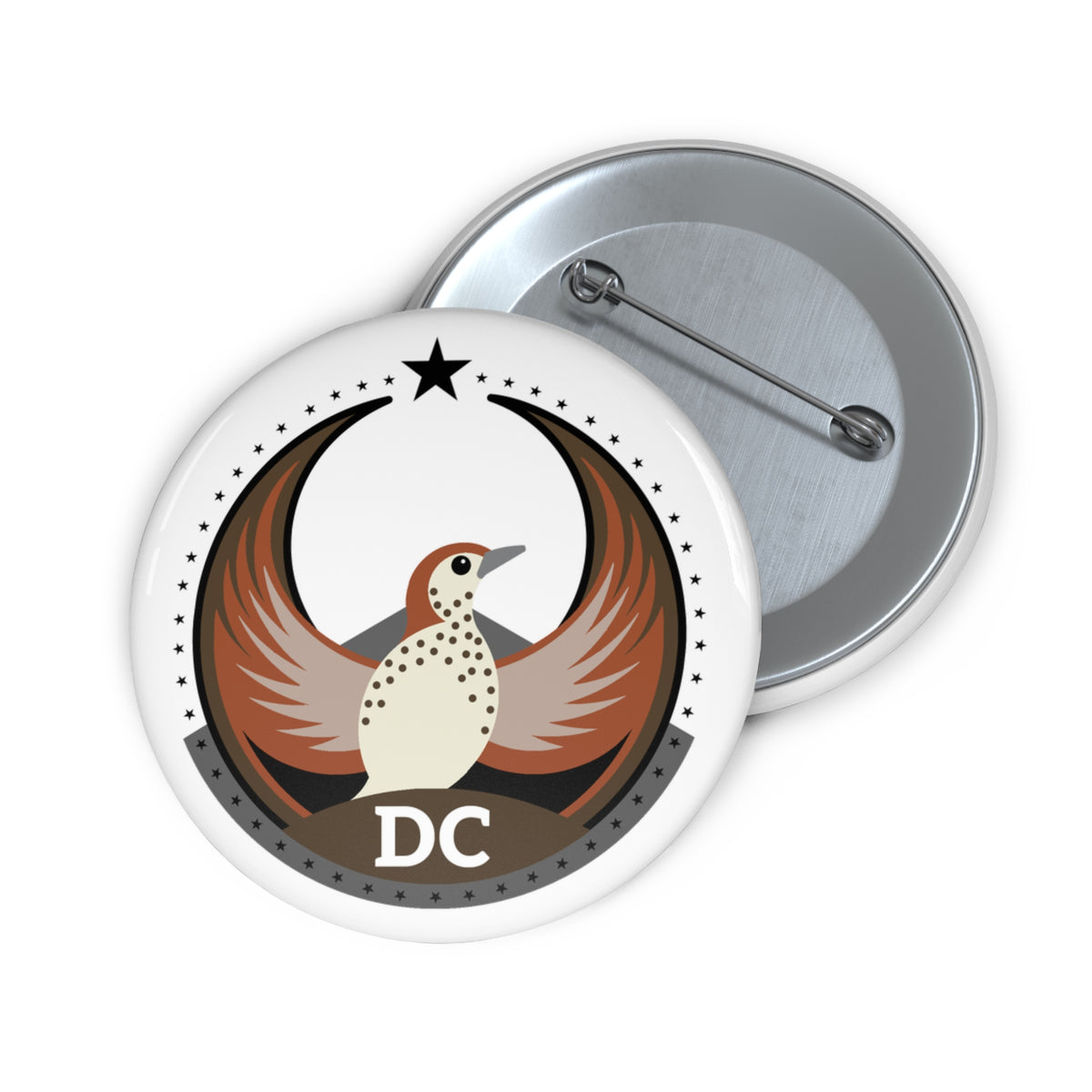Bird Rebels Custom Pin Button – DC – Light