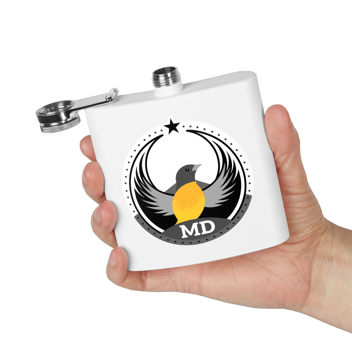 Bird Rebels 6oz Stainless Steel Flask – MD – Light
