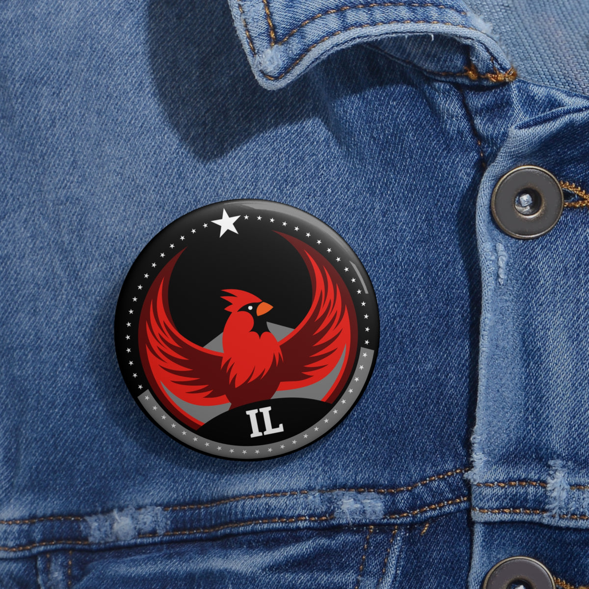 Bird Rebels Pin Button – IL – Dark