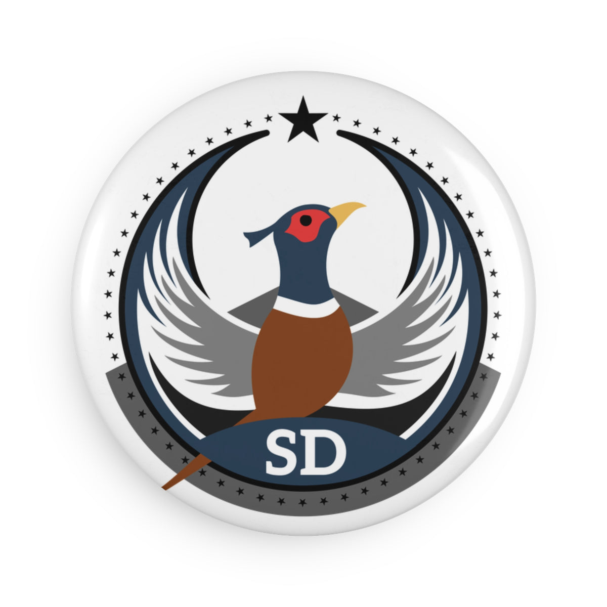 Bird Rebels Round Button Magnet – SD – Light