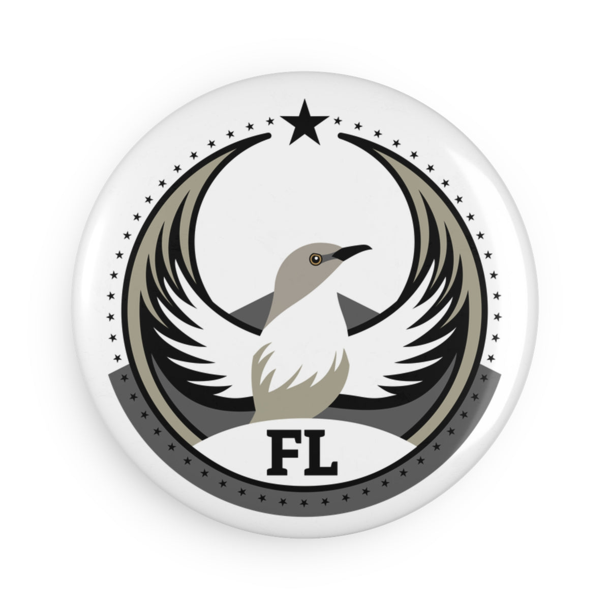 Bird Rebels Round Button Magnet – FL – Light