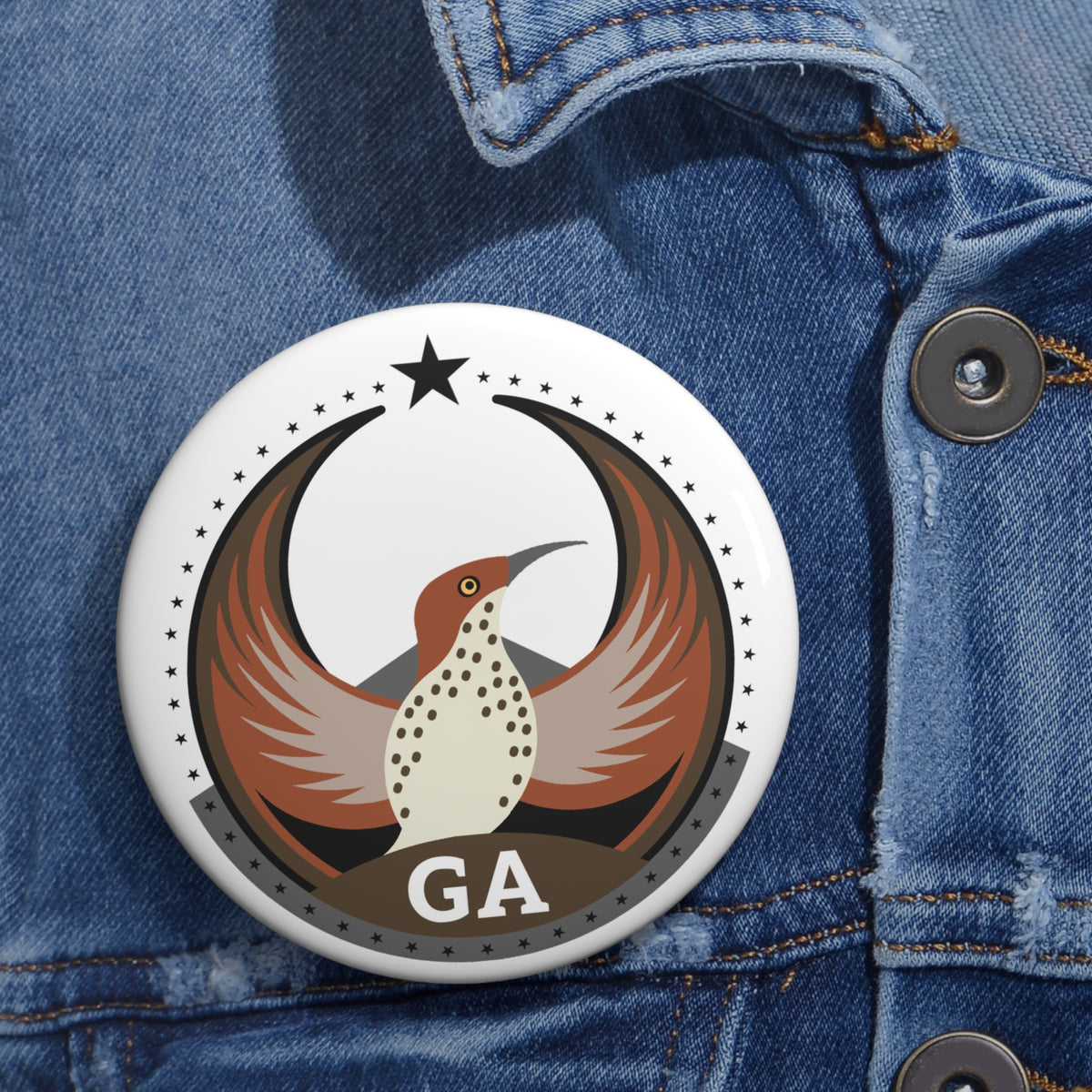Bird Rebels Custom Pin Button – GA – Light