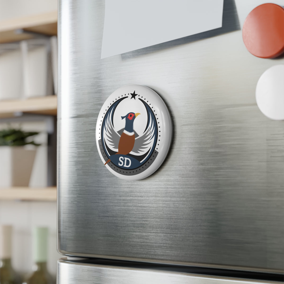 Bird Rebels Round Button Magnet – SD – Light