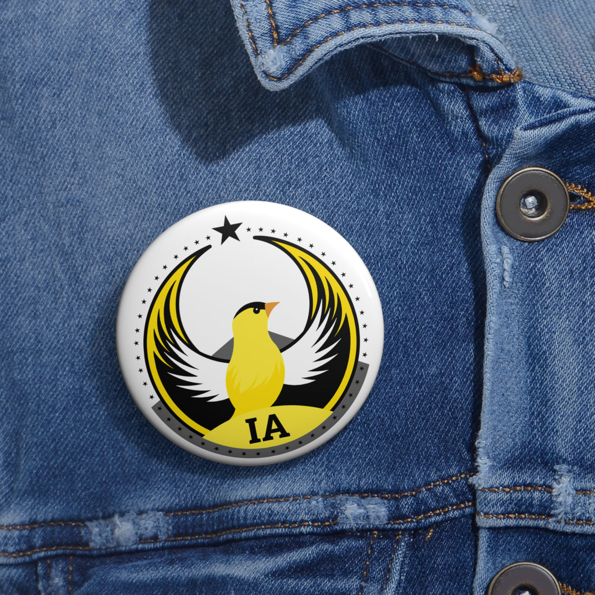 Bird Rebels Custom Pin Button – IA – Light