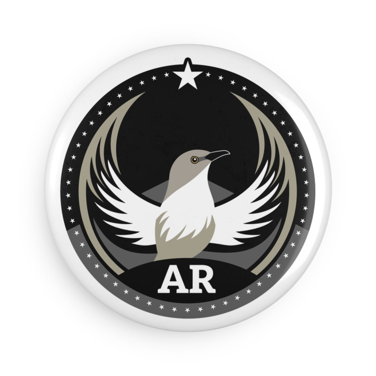 Bird Rebels Round Button Magnet – AR – Dark