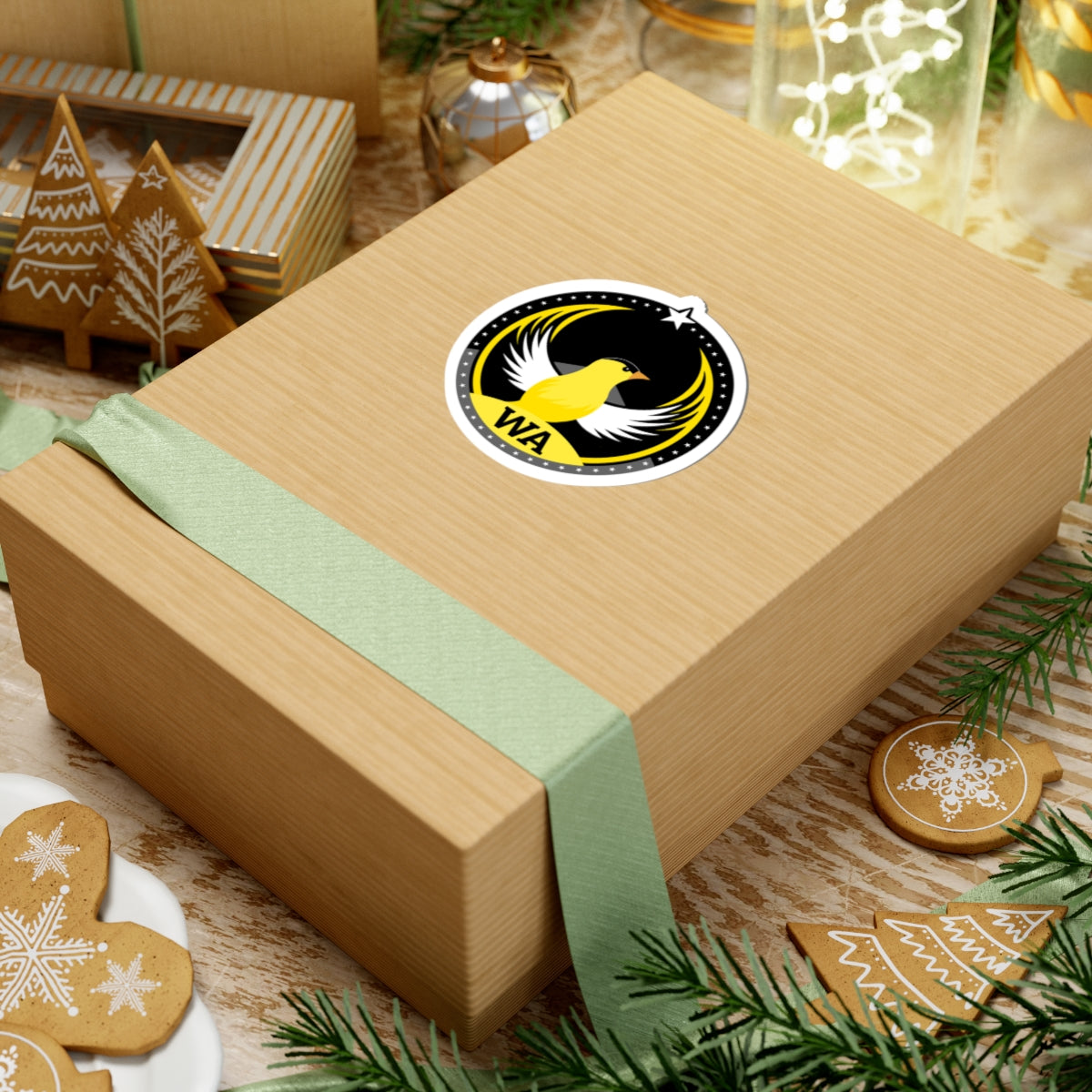 Washington American Goldfinch Dark Kiss-Cut Sticker | Bird Rebels WA Community Pride Decal