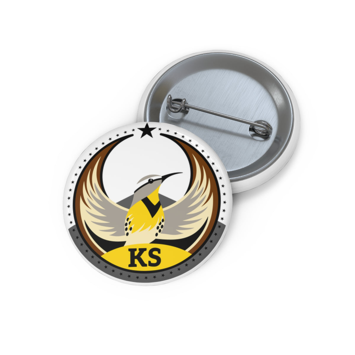 Bird Rebels Pin Button – KS – Light